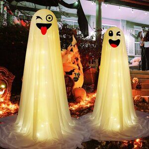 Halloween Ghost Decorations, 2 Pcs Light Up
